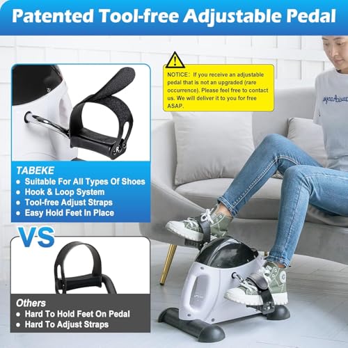 Image of TABEKE Under Desk Bike Pedal Exerciser - Mini Exercise Bike for Arm /Leg Exercise, Pedal Exerciser for Seniors with LCD Display 26514