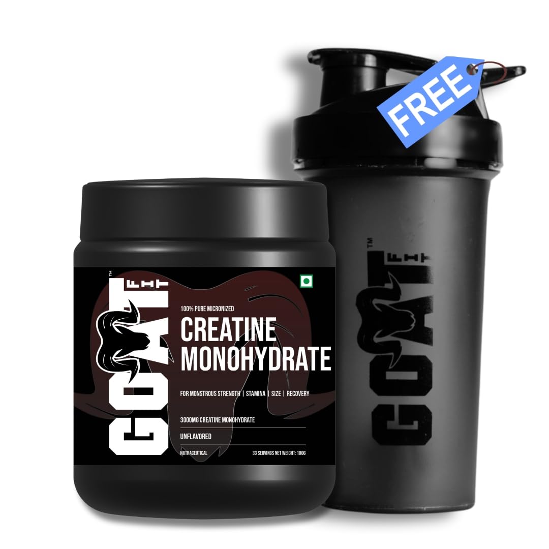 100% Pure Micronized Creatine Monohydrate | Unflavored (100gms - 33 Servings) | Superior Absorption, Monstrous Performance | For Improvement in Strength, Power, and Size