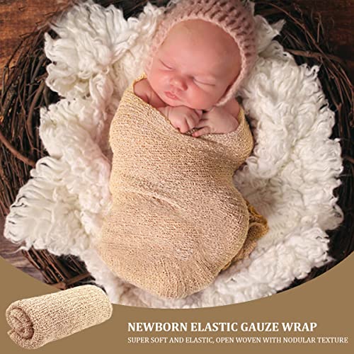 DOERDO Long Ripple Wrap Newborn Baby Stretch Wrap DIY Newborn Photography Baby Photo Props, Beige - Image 4