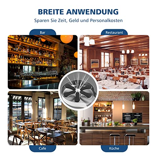 Dyna-Living Edelstahl Gläserspüler, Automatische Glasspüler Waschbecken, Glas Spüler Tassenspüler, Cup Washer Flaschenwascher, Eingebetteter Glass Rinser für küchenspüle Bar Zuhause (Pistolengrau)