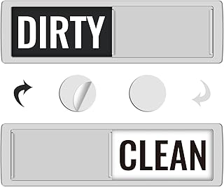 KitchenTour Dishwasher Magnet Clean Dirty Sign, Upgrade Super Strong Clean Dirty Magnet for Dishwasher, Large Text Easy to Read Non-Scratch Magnetic Indicator Kitchen Decor, Silver