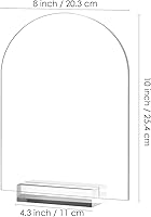 Vista 2 de 8x10 Inch Arch Acrylic Sign with Stand-6 Pack Clear Arched Sheets with Stand, DIY Arch Acrylic Sign Blank for Wedding Drink Bar Signs