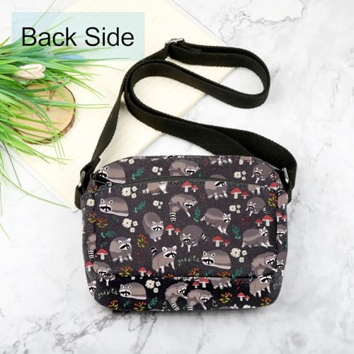 XYANFA Raccoon Crossbody Bag Raccoon Gift Raccoon Lover Themed Gift Trash Panda Gift Raccoon Stuff Raccoon Wallet Bag4