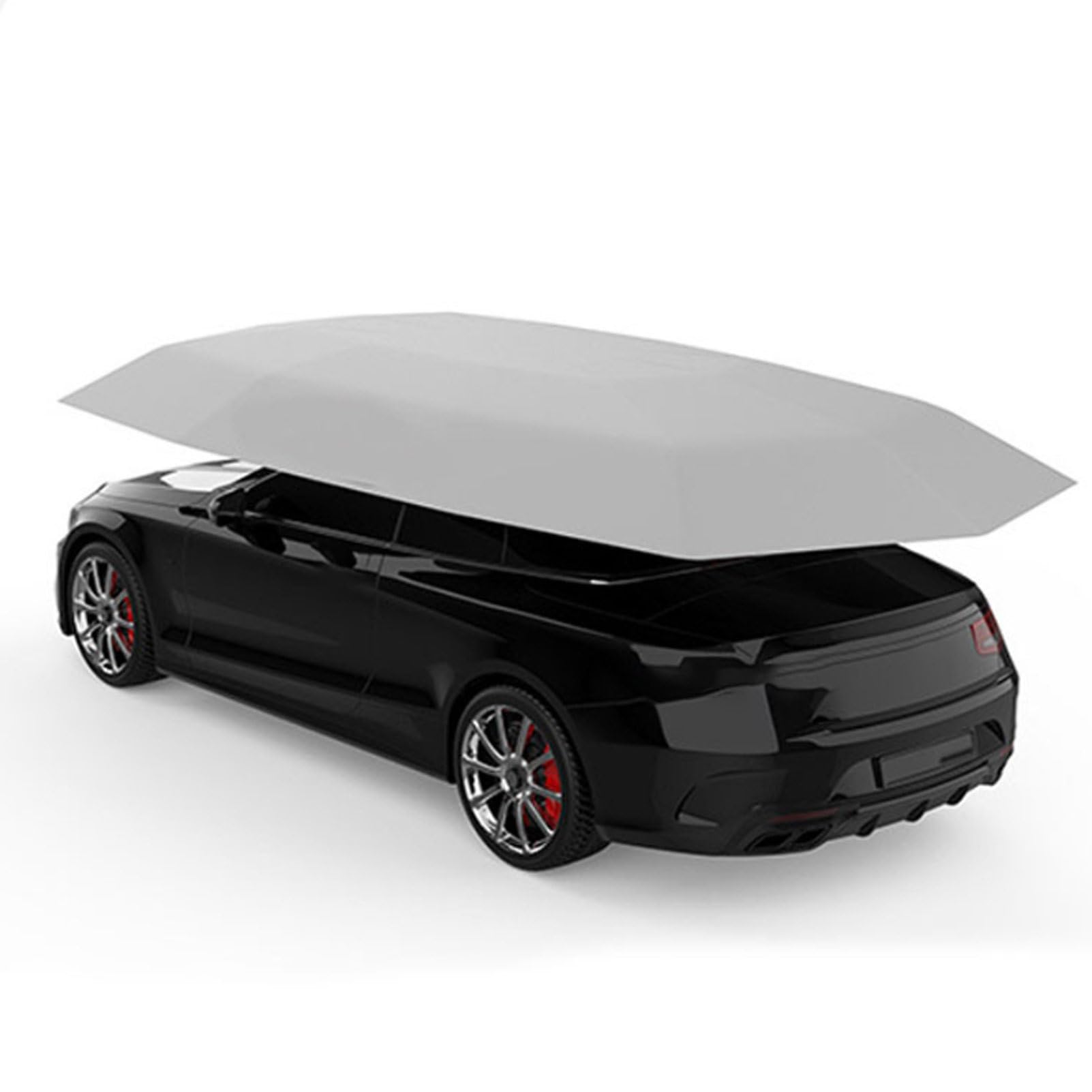 Pvxa Remote adjustment Automatic Car Umbrella, 2-In-1 Automatic Carport and Outdoor Umbrella, Remote Start Car Cover, for Outdoor Vehicle Protection Grey-5.2M