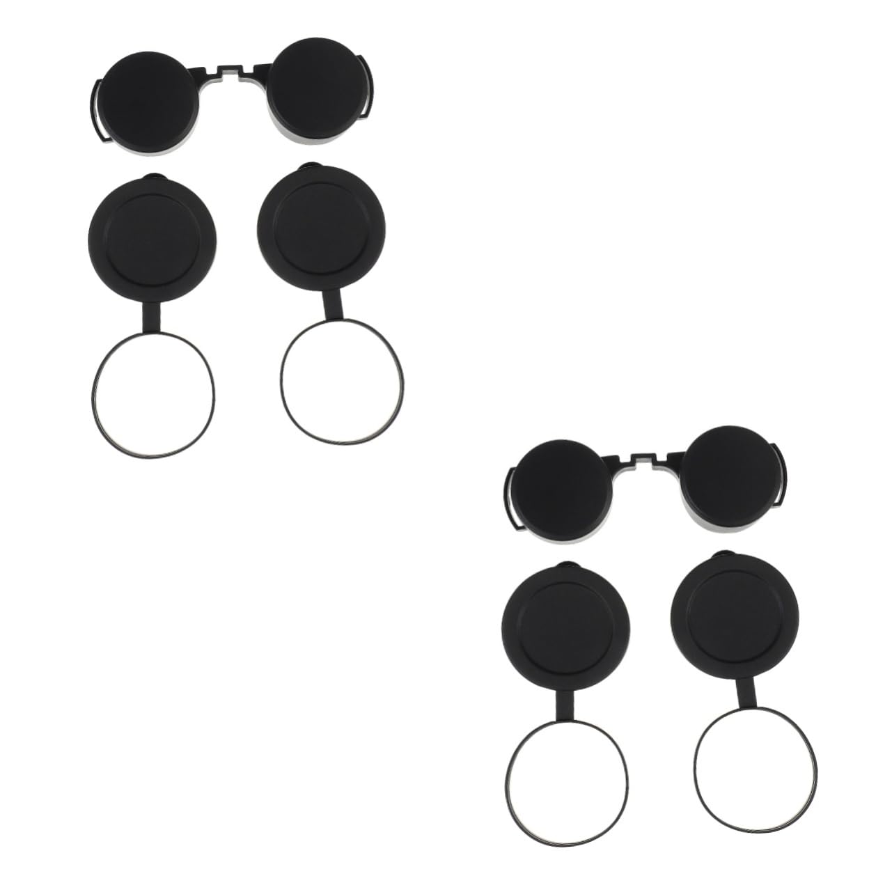 KICHOUSE 2sets Objective Lens Cover Binoculars Case Rubber Eyepiece Cover for Telescopes 3pcs*2