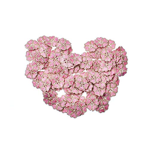 RayLineDo 100PCS Pink Color Small Daisy Flower Patch Stickers Embroidery Badge Sewing On Applique Patch for Bags Jackets Tablecloth Bedsheets