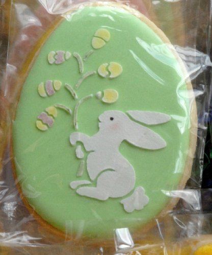 Designer Stencils Easter Bunnies Cake Stencils, Beige/Semi-Transparent #TOP3