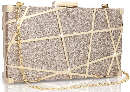 Image of Farcauo Evening Bag Small Clutch Purses Leopard Purse Formal Wedding Handbag for Women Fashion Crossbody Bags With Chain