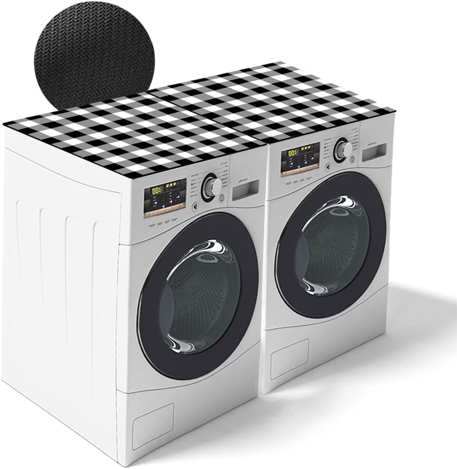 2PCS Washer and Dryer Top Protector, Dust-Proof Washer Dryer Covers for the Top, Anti-Slip Dryer Top Protector Mat, Diatomite Washing Machine Cover Dryer Mat for Laundry Kitchen Home (23.6" x 25.6")