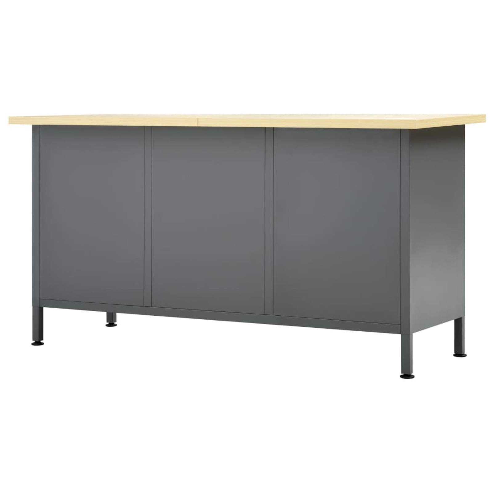 BaraSh Banco de Trabajo de Acero Negro 160x60x85 cm Banco De Trabajo Taller Mesa Taller