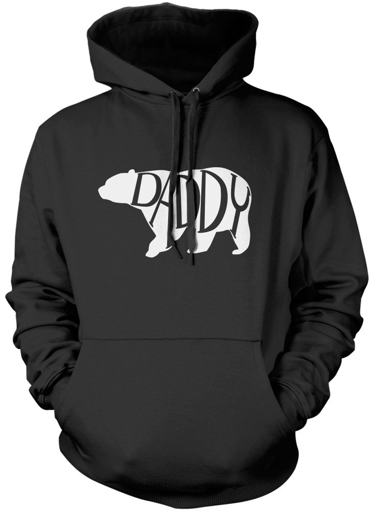 Hotscamp Boys Black Daddy Bear Unisex Hoodie - Large