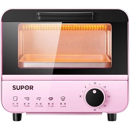 Amazon Com Baking Small Oven Toaster 6l Mini Oven Household Electric Oven Time And Energy Saving Low Carbon Energy Saving With 30min Timer And Reminder Ringtone 800w Pink Blue Home Kitchen