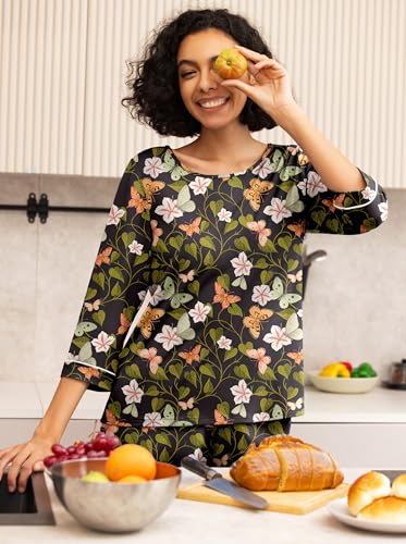 Image of PrinStory Womens Pajama Sets Capri Pjs Soft Lounge Sets XS-4XL