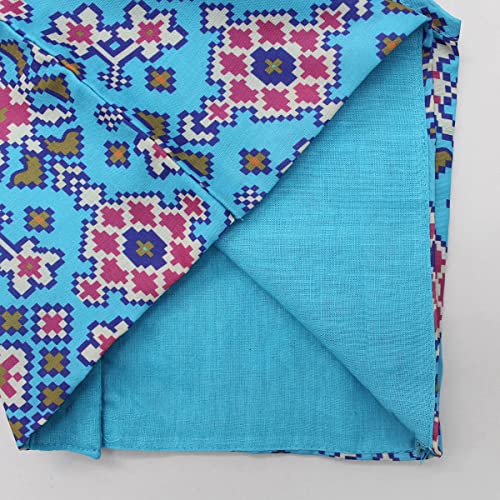 Image of Prawah Kids Girl's Rayon Patola Printed Crop Top With Patiyala Dhoti Set
