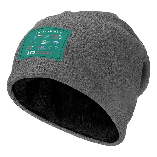 Bonnet en maille gaufrée contre le froid hivernal avec intérieur peluche