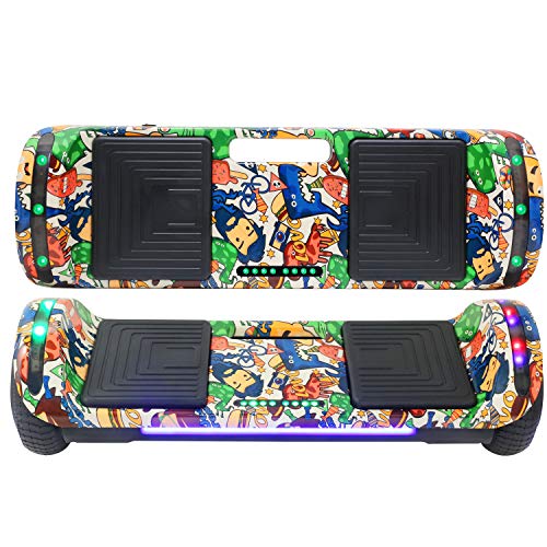 LED Sidelights Bluetooth Speaker Hoverboard Electric Self Balancing Scooter LED Light 6.5 inches Self Balancing Scooter (STD-WHT)