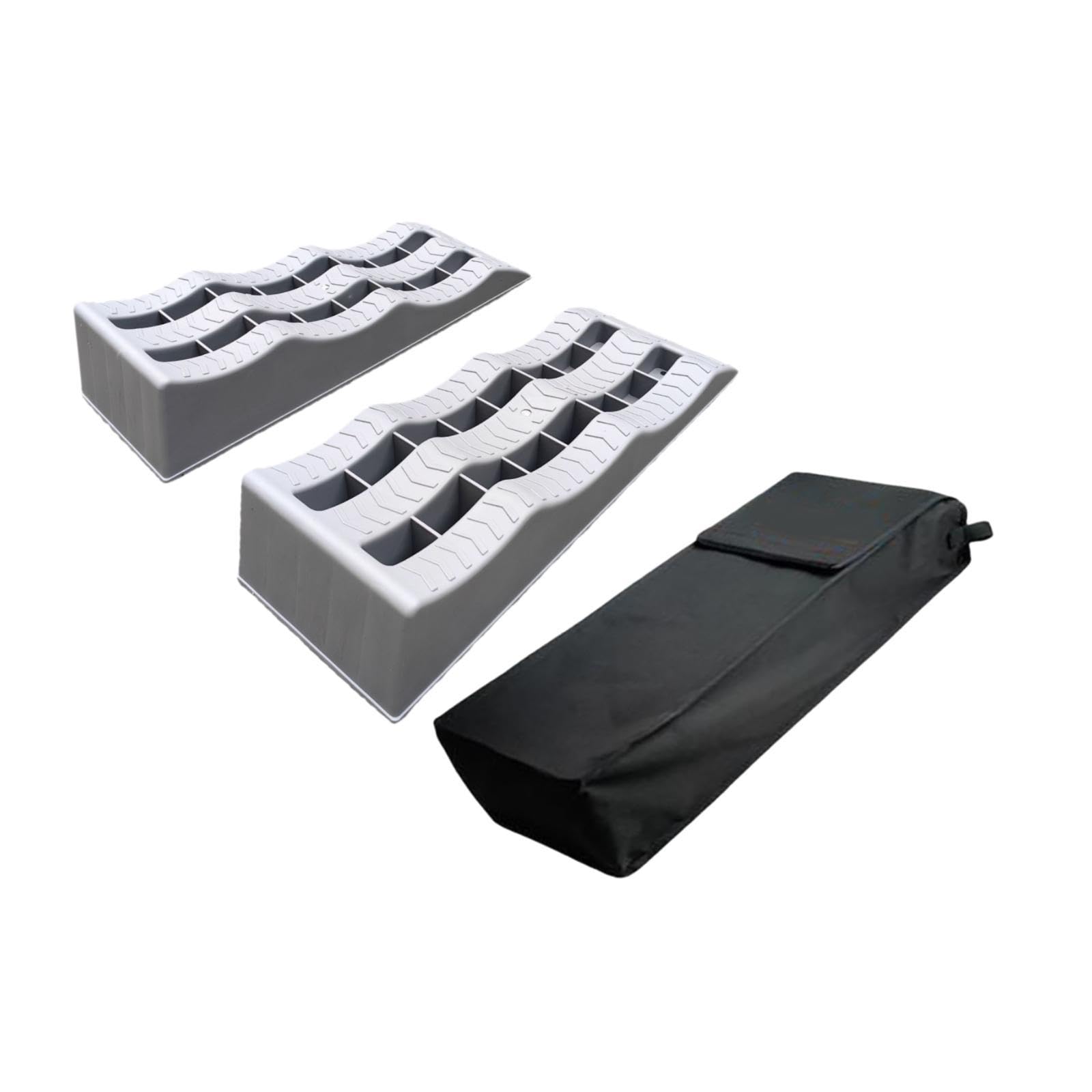 2 Piezas para Neumáticos Calzos Alfombrillas Antideslizantes Protectores de Rueda Material Resistente con Gran Soporte de Carga y Estabilidad, Gris
