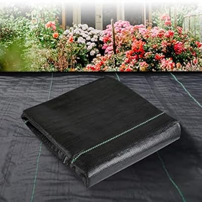 LGJIAOJIAO 4ftx50ft Weed Barrier Landscape Fabric Heavy Duty?Weed Block Gardening Ground Cover Mat, Weed Control Garden Cloth ?Woven Geotextile Fabric for Underlayment?Commercial Driveway Fabric