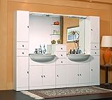 Garanzia italiana di 2 anni Bagno Italia Mobile Arredo Bagno 30+70+30+70+30 semincasso con Doppio lavabo e Specchio Mobili arredi 1 l