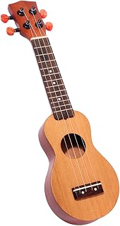 Kleiner Taschen Ukulele mit 4 Saiten Massive Fichtendecke Sapele Boden Griffbrett und Steg Reise Ukulele mit Schallloch für Einsteiger und Kinder