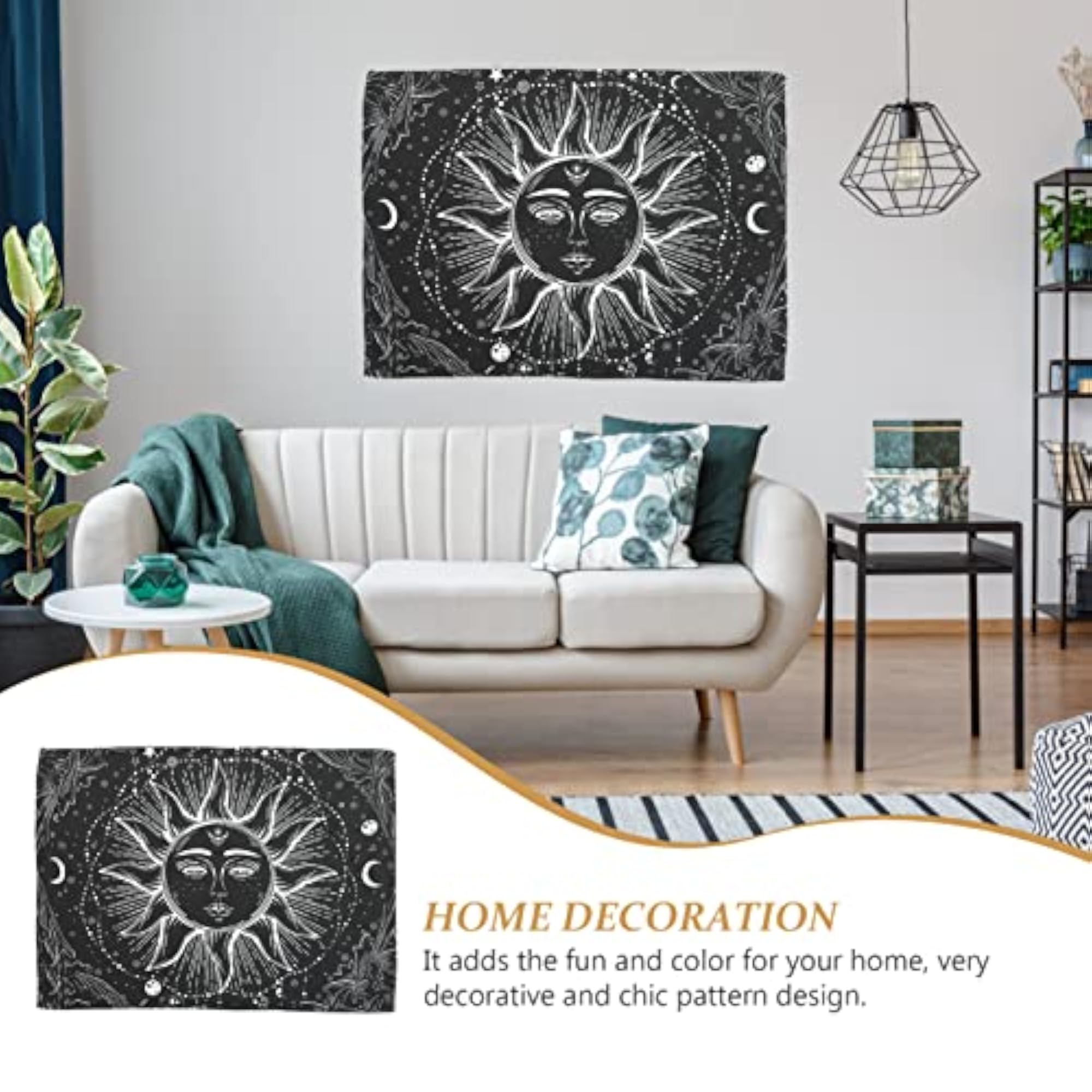 Sun and Moon Wall Tapestry Aesthetic Space Wall Decor