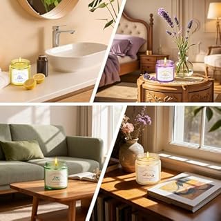 Bougies parfumées en pot | Lot de 6 * 101.4g de bougies parfumées cadeau pour femmes, bougies de soja pour aromathérapie et relaxation | Bougies de Noël avec une durée de combustion de 150 heures |