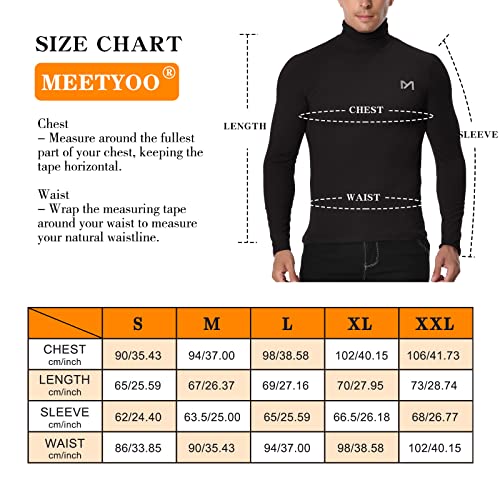 MEETYOO Herren Thermounterwäsche Oberteile, Thermoshirt Langarm Kompressionsshirt Funktionsshirt Atmungsaktiv Thermounterhemd Männer Sportshirt für Running Fitness Gym
