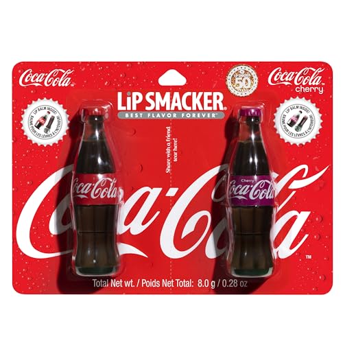 Lip Smacker Coca-Cola Bottle Lip Balm Duo Moisturizing & Glossy Finish Featuring Iconic Contour Bottle Design Fun Collectible Gift for All Ages