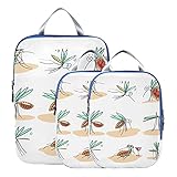 Almacenamiento multifuncional: los cubos de embalaje grandes y pequeños se pueden utilizar para diferentes fines de embalaje. Para un fácil acceso. La bolsa grande puede contener una semana de camisa/bolsa pequeña puede contener ropa interior o calcetines de una semana.
