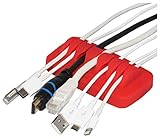 Heaviest Cable Organizer on the Market! Compact and Weighted Desktop Cord Holder and Cable Organizer, Eco-Friendly Silicone, No Bad Smell, Bundled with 4 Reusable Cable Ties! (Red)