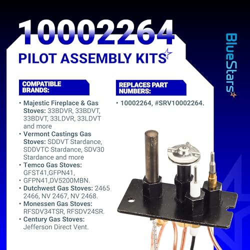 image for BlueStars 10002264 Natural Gas 3 Way Pilot Assembly Kits - Compatible 