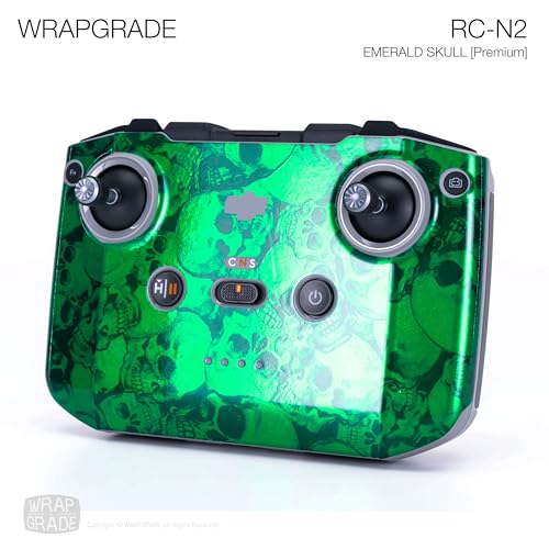 Image of WRAPGRADE Skin Stickers Compatible with DJI RC-N2 /N3 (Emerald Skull)