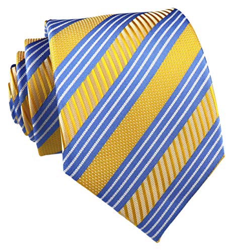 Image of Elfeves Men's Modern Striped Patterned Formal Ties College Daily Woven Neckties