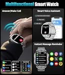 LIGE 2.13" Smart Watch for Men with Flashlight, Smartwatch with 100+ Sports Modes,Heart Rate SpO2 Monitor,Huge Amoled Screen,Multifunctional Smart Watch for Android iOS Black 2 Straps