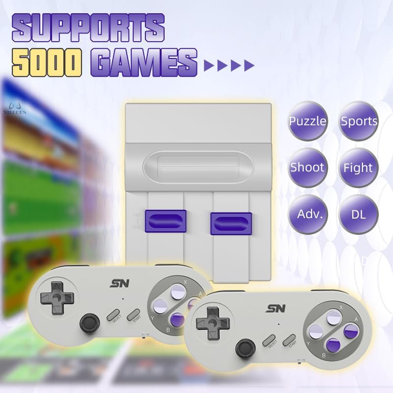 Miniatura 4 de Consola de videojuegos de 16 bits Super máquina de juegos integrada 5000 juegos clásicos compatible con HDMI 4K TV Plug Play Sistema de consola de