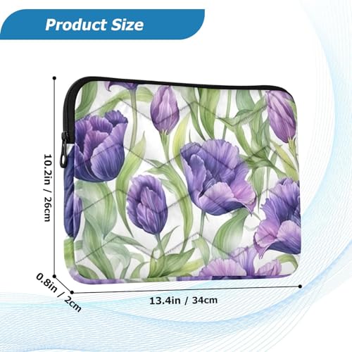 Funda para portátil 13-14 pulgadas color morado con tulipanes miniatura 3
