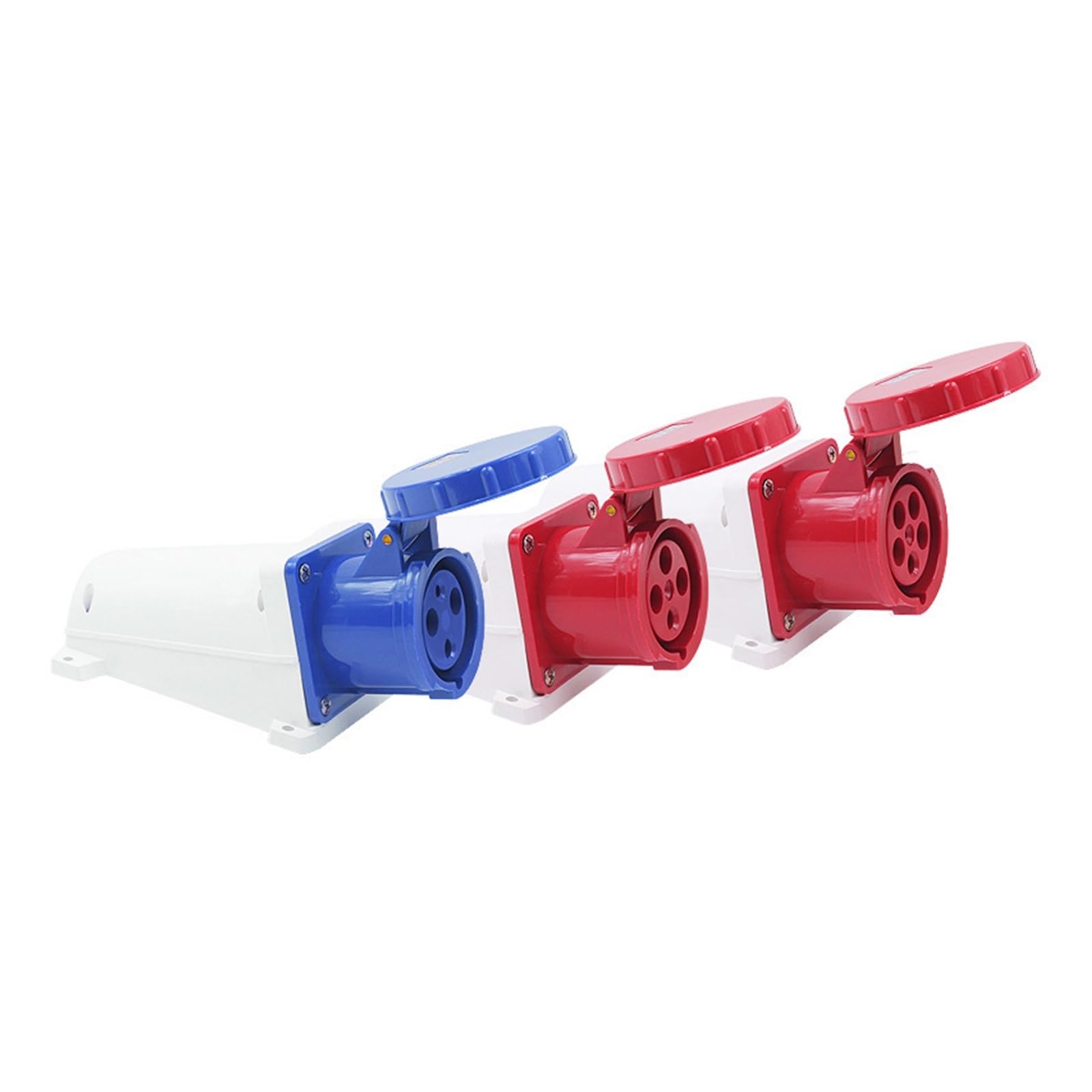 MUYTQAERG 1 Pcs Red Exposed and Concealed Industrial Socket 63A 125A Three-Hole Four-Hole and Five-Hole Wall(LX 133 3 core 63A)