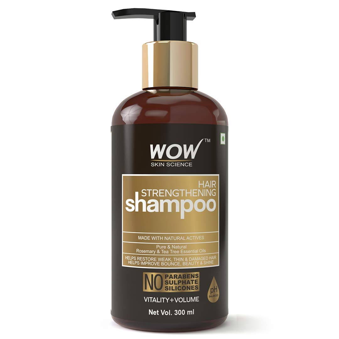 WOW Skin Science Hair Strengthening Shampoo - No Parabens, Sulphate & Silicones - 300 ml