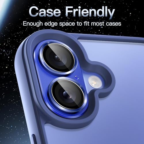 Image of TITANIUM Camera Lens Protector For IPHONE 16 /16 PLUS BLUE, 9H Glass, Anti Drop, Scratch Resistant, Case Friendly, Removable, Waterproof, Heavy Duty