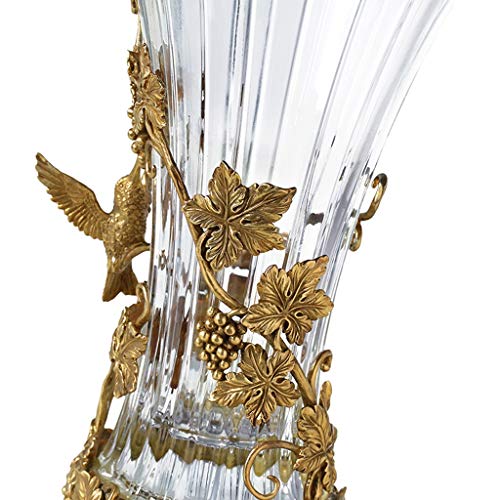 Glazen Tulpenvaas American Style Kristallen Vaas Voor Restauranttafelblad, Open Haard Koperen Decoratie Ambachten (Color : Clear, Size : 19.5 * 19.5 * 34cm) - Afbeelding 6