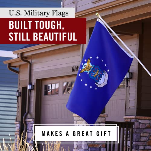 Air Force Flag 3X5 Ft | Heavy Duty Usaf Flag | Quadruple Stitched Fly End | Durable High-Performance 210D Nylon For High Winds | Air Force Seal Coat Of Arms 13 Stars | Brass Grommets #TOP4