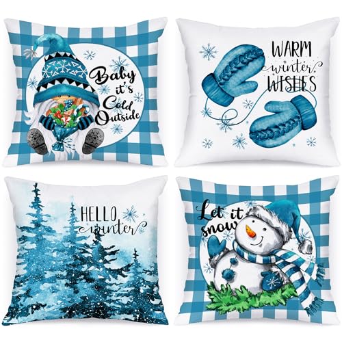 Lanpncute18x18christmasthrowpillowcoverssetof4gnomesnowmandecorativeholidaypillowcasecushioncover18x18forindoorhomebedroomsofacouchxmasdecorblue Urban Country Home Decor Lanpn cute 18×18 christmas throw pillow covers set of 4 gnome snowman decorative holiday pillow case cushion cover 18 x 18 for indoor home bedroom sofa couch xmas decor blue urban country home decor