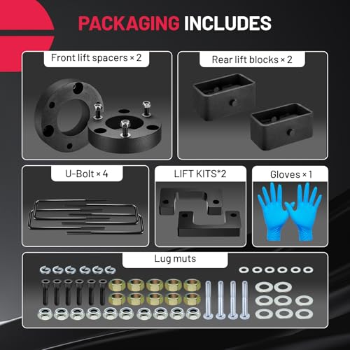 Image of BDFHYK 3.5 inch Front and 3 inch Rear Leveling Lift Kits Compatible with Chevrolet Silverado 1500 Compatible with GMC Sierra 1500, Suspension Lift Kit Set for 2007-2019 Silverado 1500 2WD 4WD