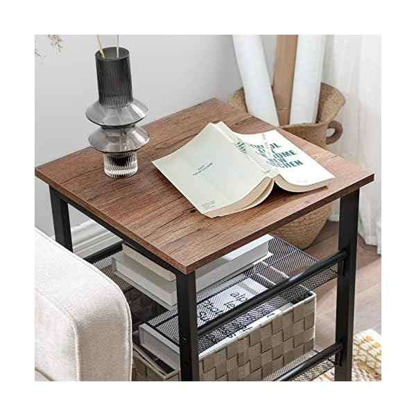 VASAGLE Side Table Set, Nightstand, Industrial Set of 2 Bedside Tables - Image 6