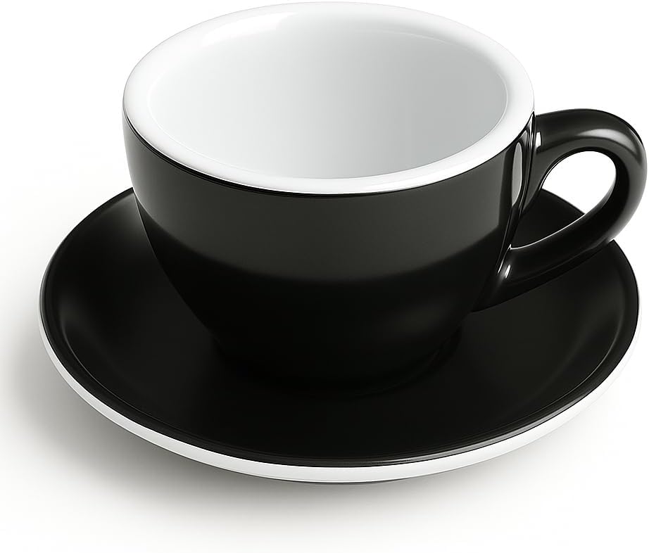 MUVELL Cafe Latte 12-delige set à 290 ml, wit, extra dikwandig met 0,8