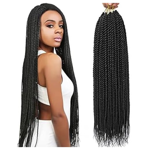 Ailsa 7Packs Senegalese Twist Crochet Hair Synthetic Crochet Braids for Black Women Hot Water Setting 30Strands/Pack(14 inch,1B)