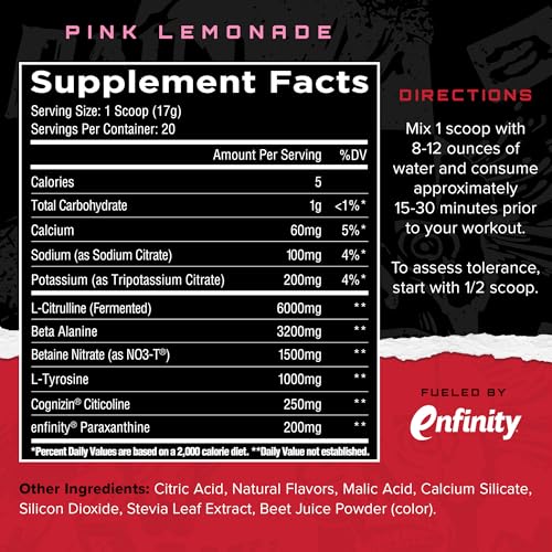 Image of Unmatched Outlier Everyday Pre Workout Powder for Men & Women | Paraxanthine, Beta Alanine, NO3-T Nitrates | Natural Flavors & Sweeteners | 20 Servings (Pink Lemonade)