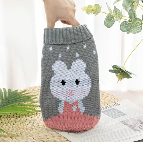 Image of A+a Pets Cozy Knitted Flannel Sweater - Soft,Warm,Comfortable Fleece,Cold Weather Clothes For Dogs And Cats (Xs,Teddy Grey),1 Count