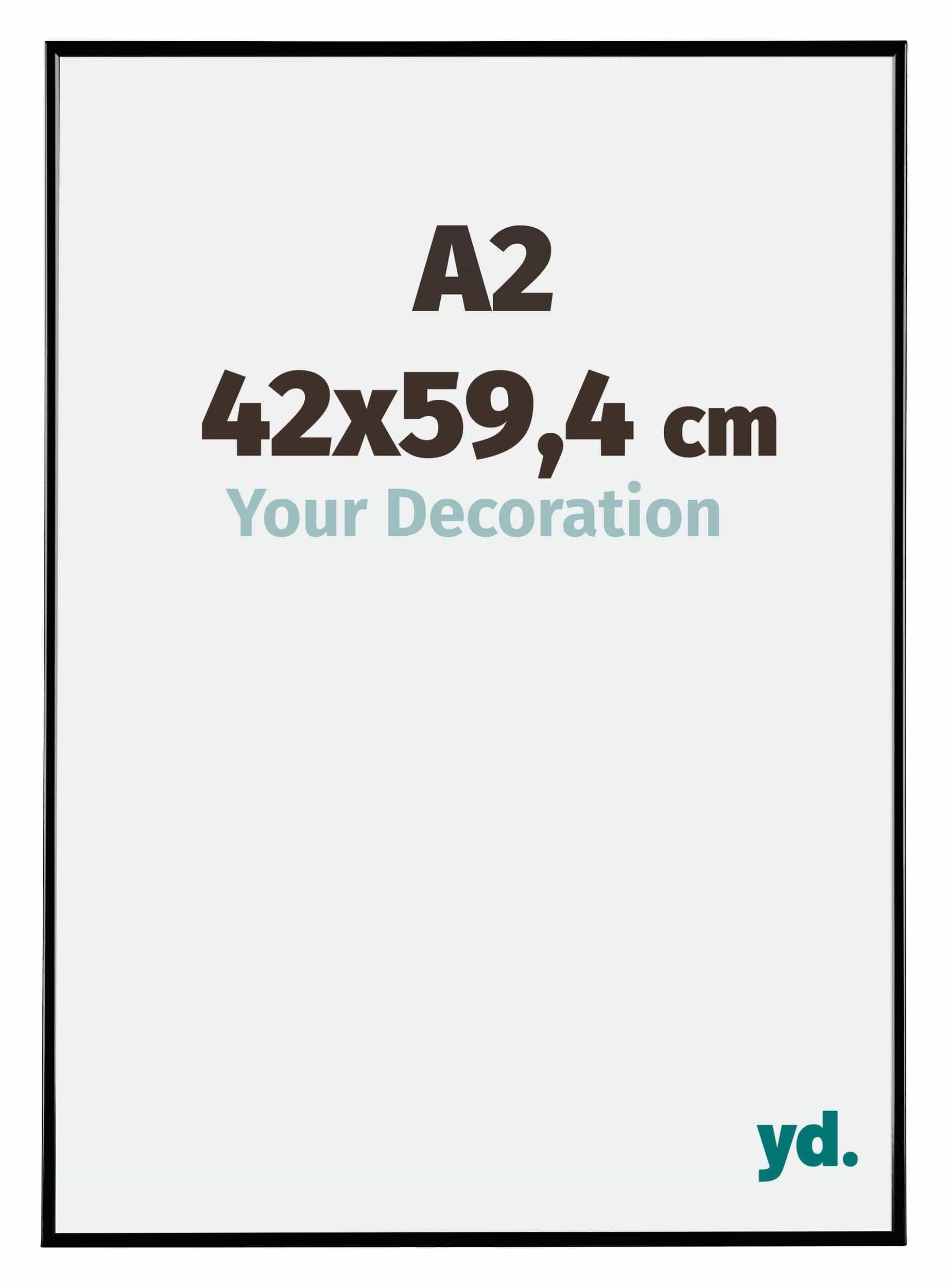 Your Decoration - Picture Frame A2 42x59,4 cm - Black High Gloss - Decorative Wall Frame in Plastic with Antireflection - Frame A2 42x59,4 - Evry — image 1