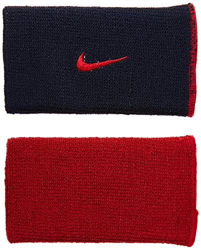 Munhequeira Dupla Face Grande Dri-Fit Home & Away Doublewide 2 Unid, Único, Vermelho/Preto